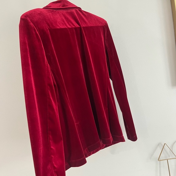 Elementz Y2K extravagant Rich Red Velvet top S - Picture 4 of 7